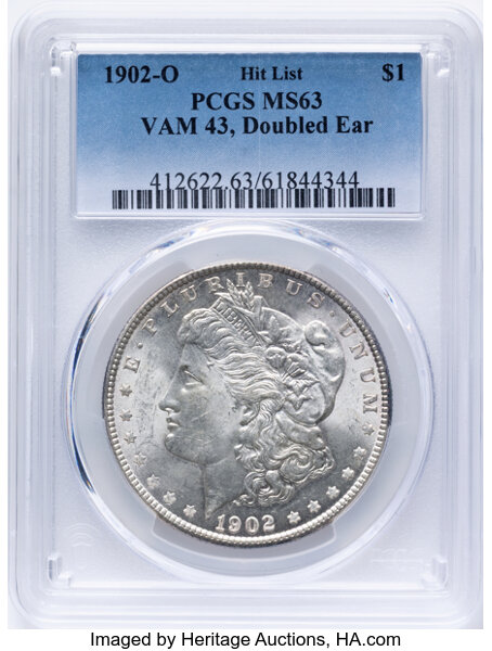 1902-O $1  Doubled Ear, VAM-43-1 MS thumbnail 2