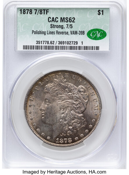 1878 7/8TF $1  Strong, 7/5, VAM-39 MS thumbnail 5