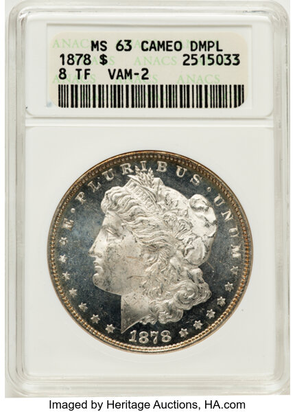 1878 8TF $1  Lines in LIB, VAM-2 MS DMPL thumbnail 2