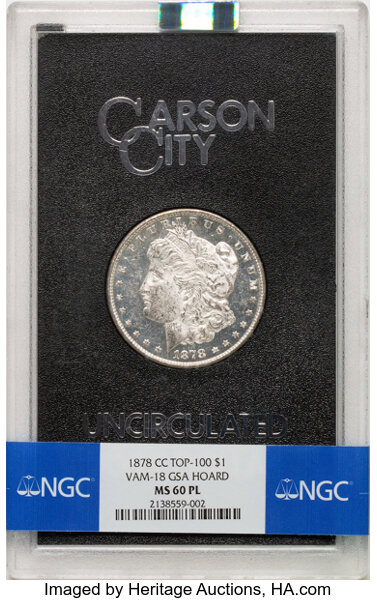 Image for 1878-CC $1  GSA Hoard, Doubled Leaves, VAM-18 MS PL