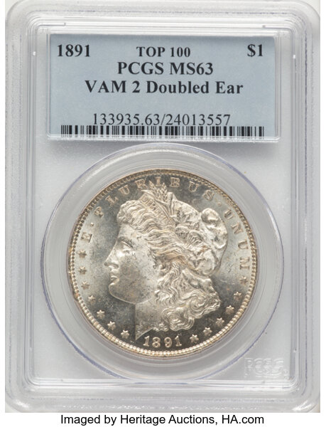 1891 $1  Doubled Ear, VAM-2  MS thumbnail 4