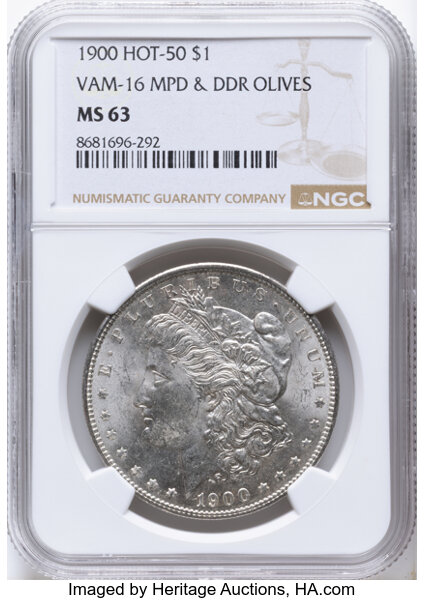 1900 $1  Two Olive Reverse, VAM-16  MS thumbnail 5