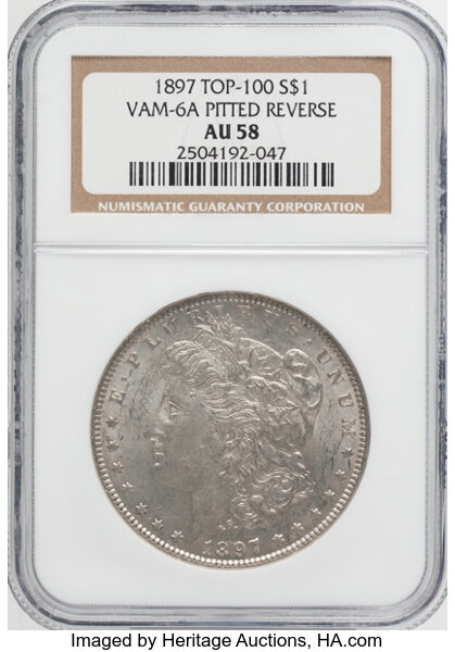 1897 $1  Pitted Reverse, VAM-6A  MS thumbnail 2