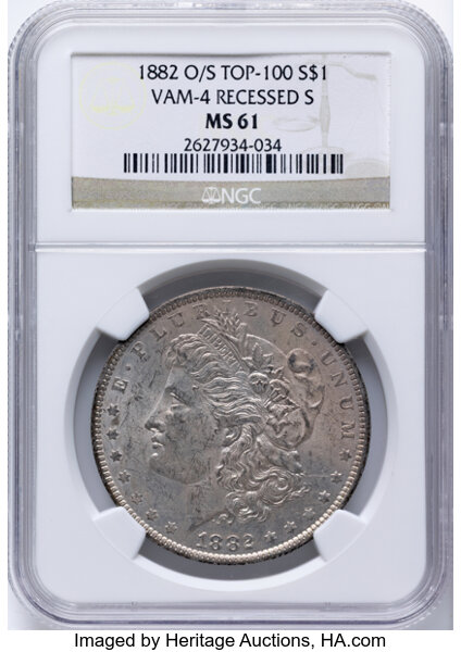 1882-O/S $1  O/S Recessed, VAM-4  MS thumbnail 3