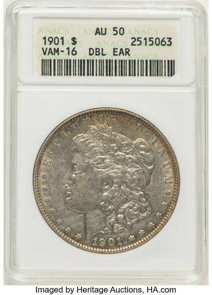 1901 $1  Doubled Ear, VAM-16  MS thumbnail 3