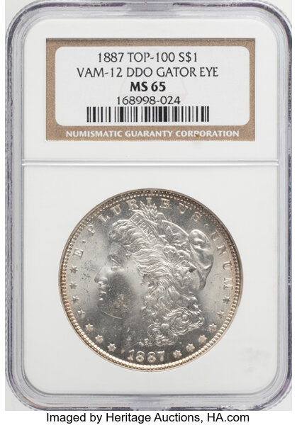 1887 $1  Alligator Eye, VAM-12  MS thumbnail 5