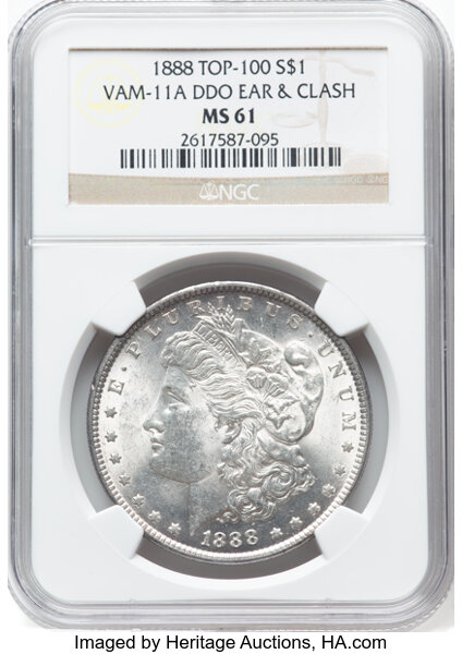 1888 $1  Doubled Ear, VAM-11  MS thumbnail 3