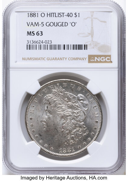 1881-O/O $1  So-called O/S, VAM-5 MS thumbnail 3