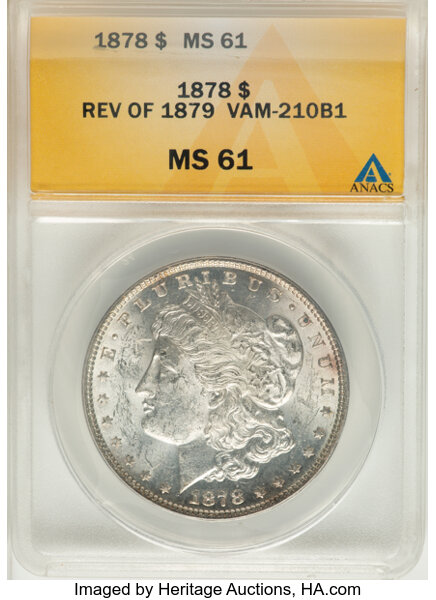 1878 7TF $1  Reverse of 1879 MS thumbnail 7