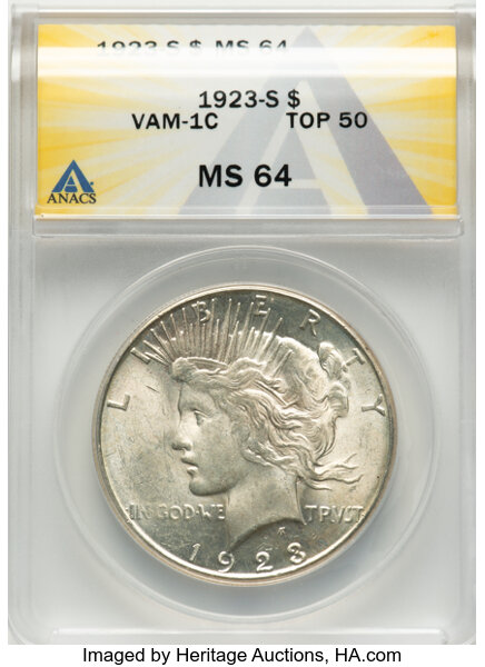 1923-S $1  Pitted Reverse, VAM-1C MS thumbnail 2