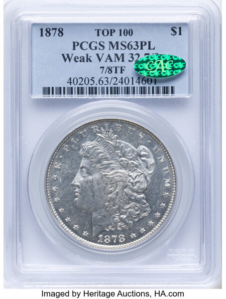 1878 7TF $1  Reverse of 1878 MS PL thumbnail 6