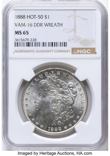 1888 $1  Die Gouge, Doubled Reverse, VAM-16 MS thumbnail 4