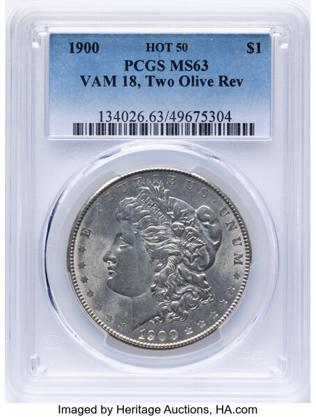 1900 $1  Two Olive Reverse, VAM-18  MS thumbnail 11