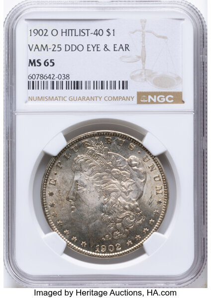 1902-O $1  Doubled Ear, VAM-25  MS thumbnail 2