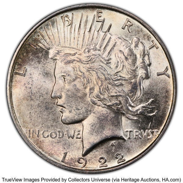 Image for 1922 $1  Gouge in Rays, VAM-2L MS
