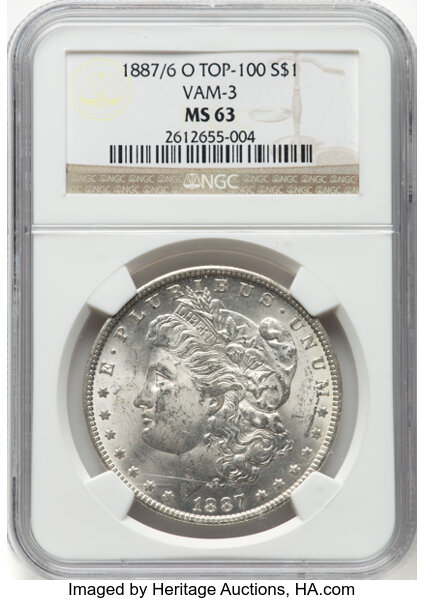 1887/6-O $1  Overdate, VAM-3 MS thumbnail 5