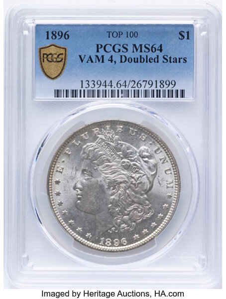 1896 $1  Doubled Stars, VAM-4 MS thumbnail 4