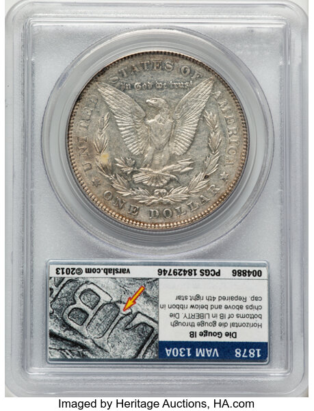 1878 7TF $1  Reverse of 1878 AU50 thumbnail 2