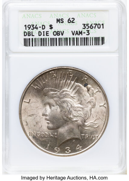 1934-D $1  DDO, Medium D, VAM-3 MS thumbnail 3
