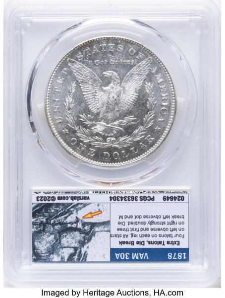1878 7/8TF $1  Weak, 7/0TF, Extra Talons, VAM-30 MS thumbnail 9