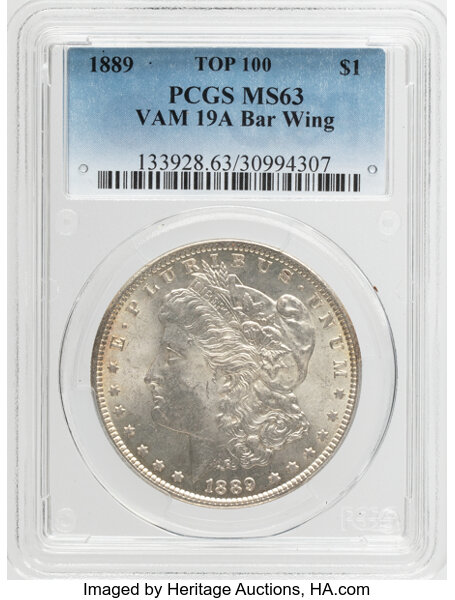 1889 $1  Bar Wing, VAM-19A  MS thumbnail 3