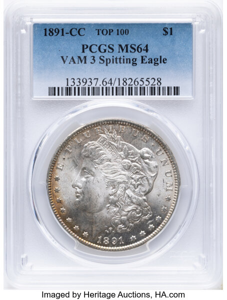1891-CC $1  Spitting Eagle, VAM-3  MS thumbnail 9