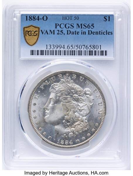 1884-O $1  Date in Denticles, VAM-25 MS66 thumbnail 2