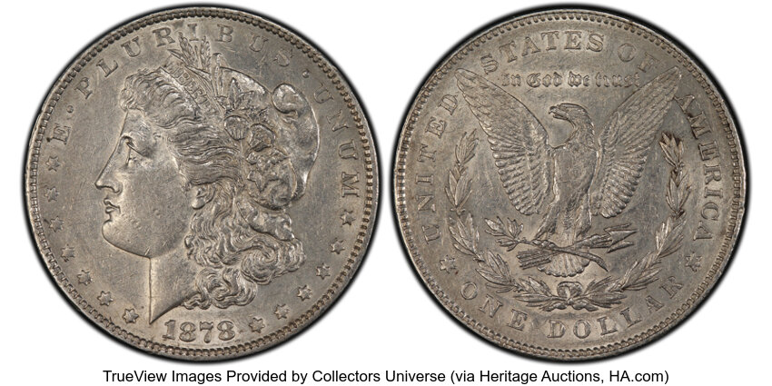 1878 7TF $1  Reverse of 1878, Washed Out L, VAM-188 MS thumbnail 2