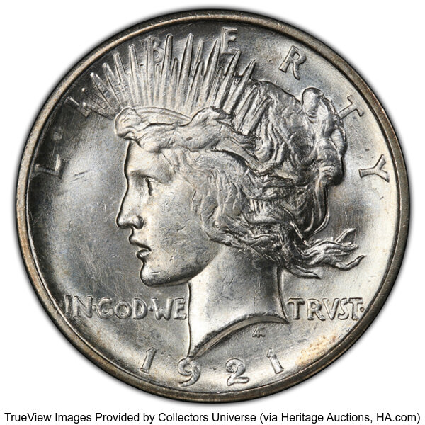 1921 $1  Peace, Polishing Lines, VAM 1H MS thumbnail 2