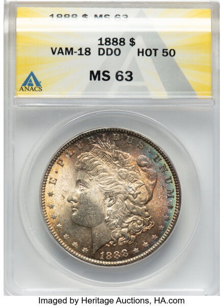 1888 $1  Doubled Eyelid, VAM-18  MS thumbnail 3