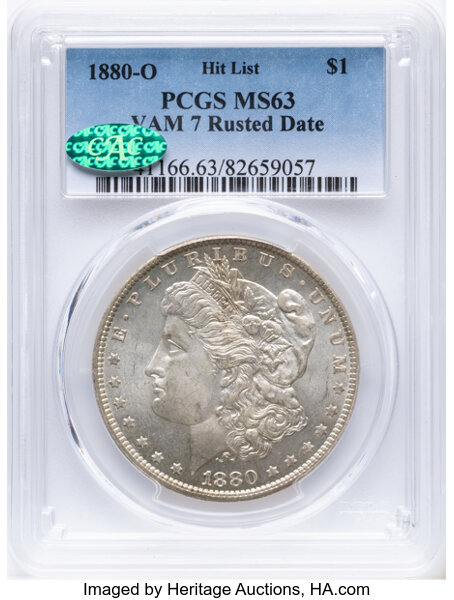 1880-O $1  Pitted Date, VAM-7  MS thumbnail 3