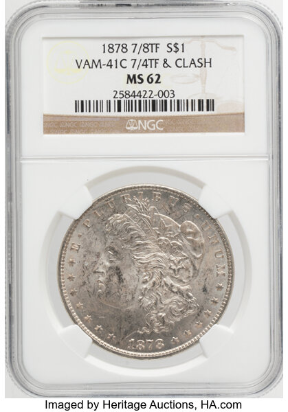 1878 7/8TF $1  Weak, 7/4, VAM-41C MS thumbnail 3