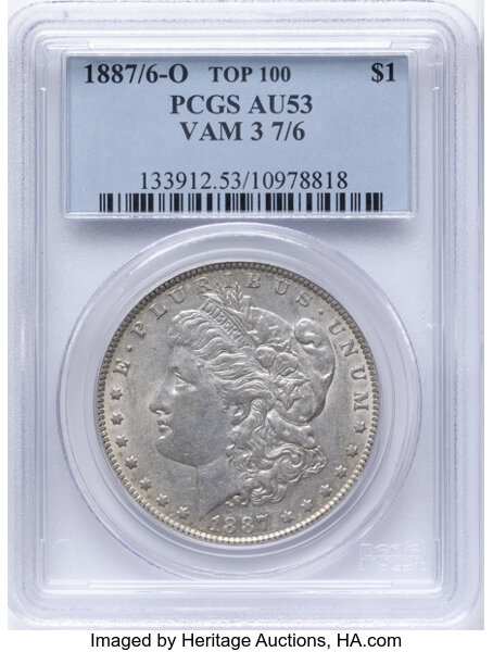 1887/6-O $1  Overdate, VAM-3 MS thumbnail 6