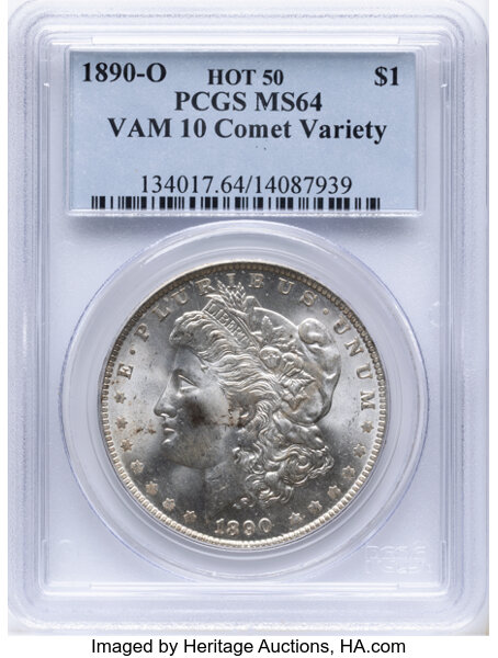 1890-O $1  Comet Die Gouge, VAM-10  MS thumbnail 4