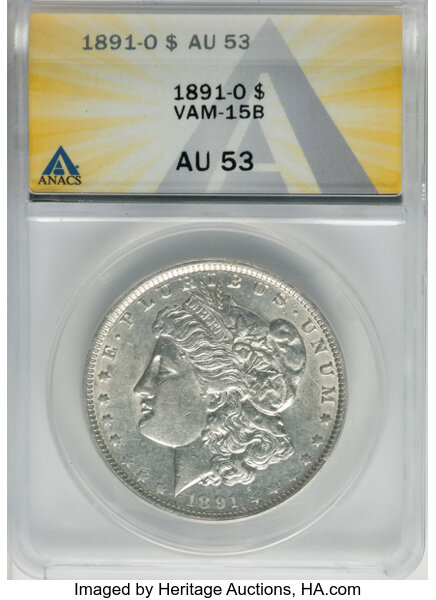 1891-O $1  Clashed Dies, VAM-14A MS thumbnail 3