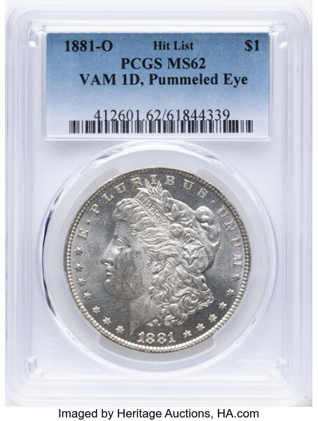 1881-O $1  Flakey Eye, VAM-1D  MS thumbnail 2