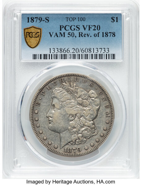 1879-S $1  Reverse of 1878, VAM-50 MS thumbnail 4