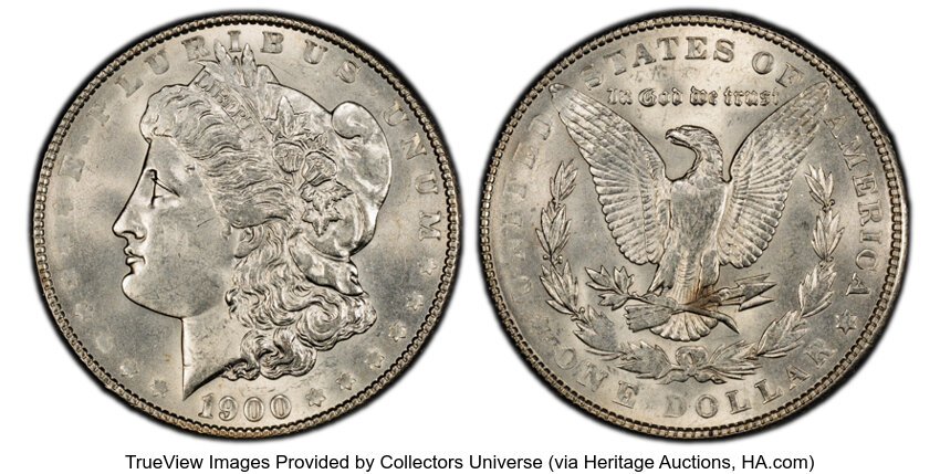 1900 $1  Two Olive Reverse, VAM-18  MS thumbnail 2