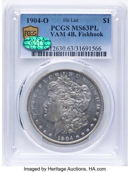 1904-O $1  Fishhook, VAM-4B MS PL thumbnail 3