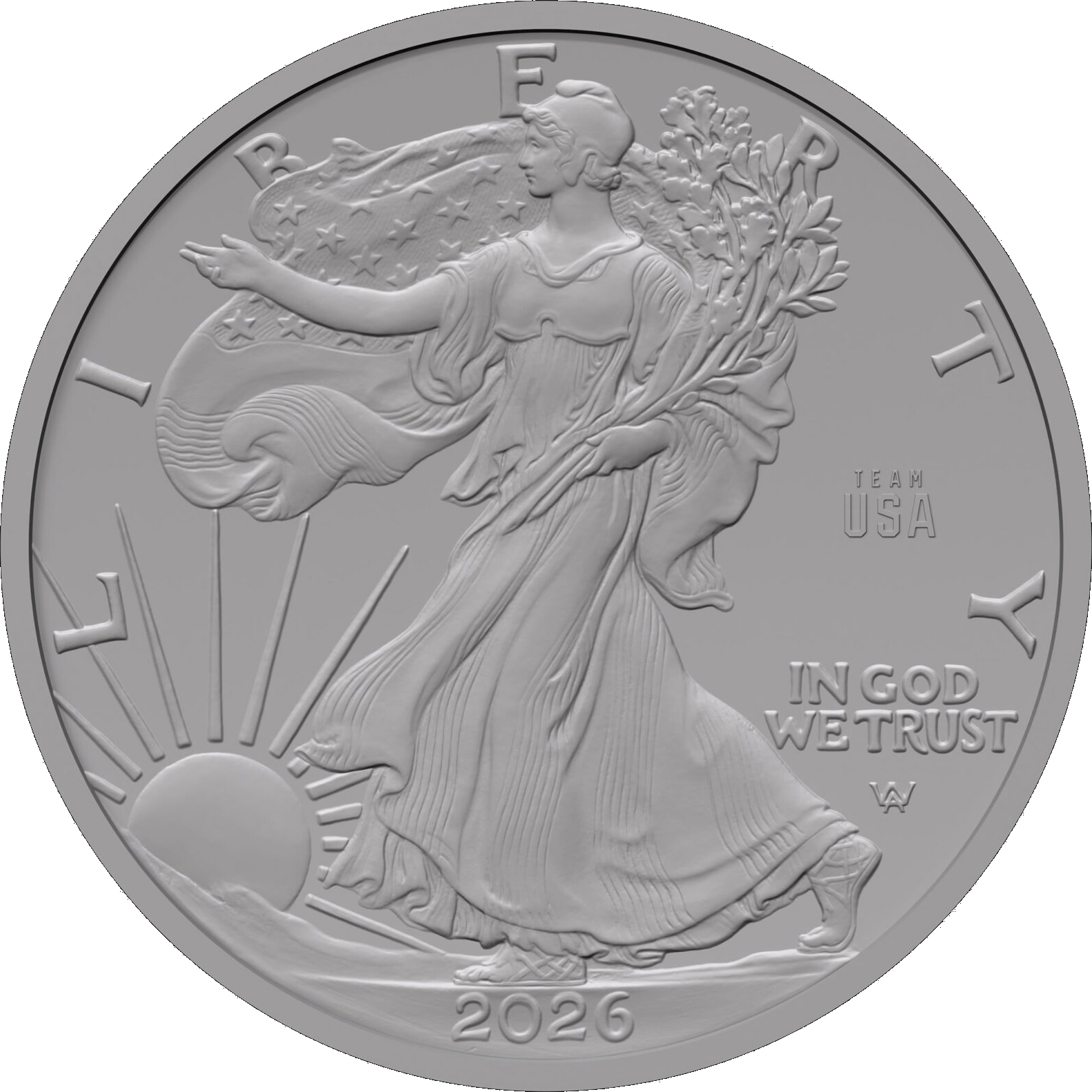 2026-(P) $1 Silver Eagle, TEAM USA Privy PR DCAM