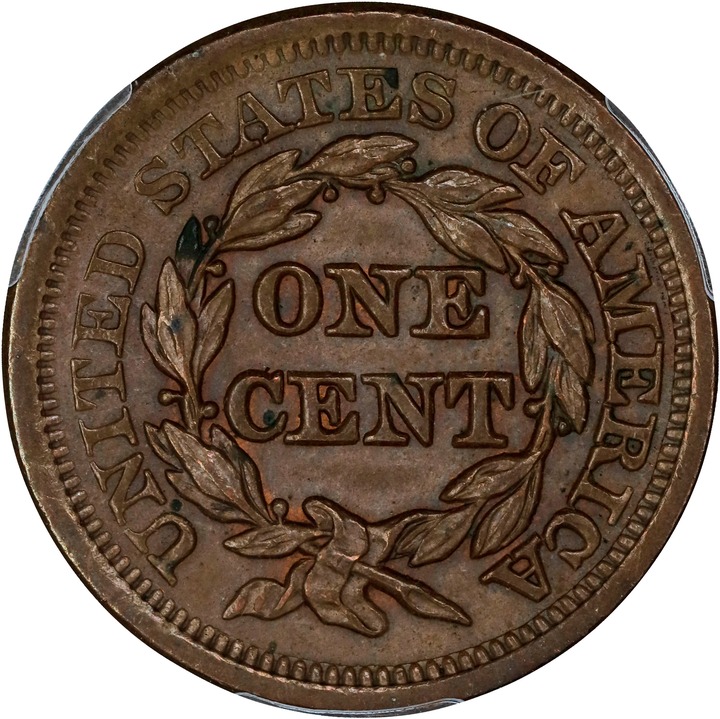 1855 1c Upright 55 MS BN MS63 BN thumbnail 2