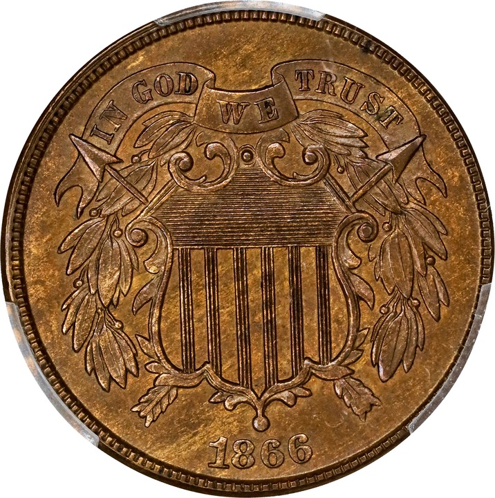 1866 2c MS BN MS64 BN CAC thumbnail 3