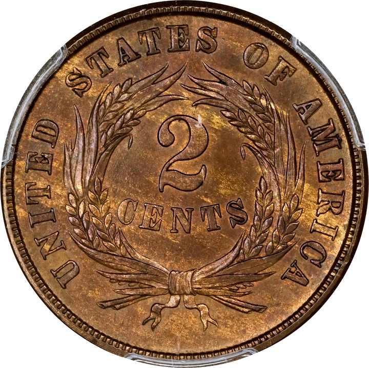 1866 2c MS BN MS64 BN CAC thumbnail 4