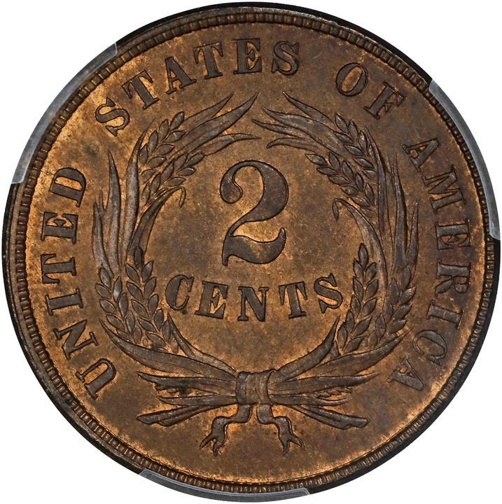 1866 2c MS BN MS64 BN CAC thumbnail 2