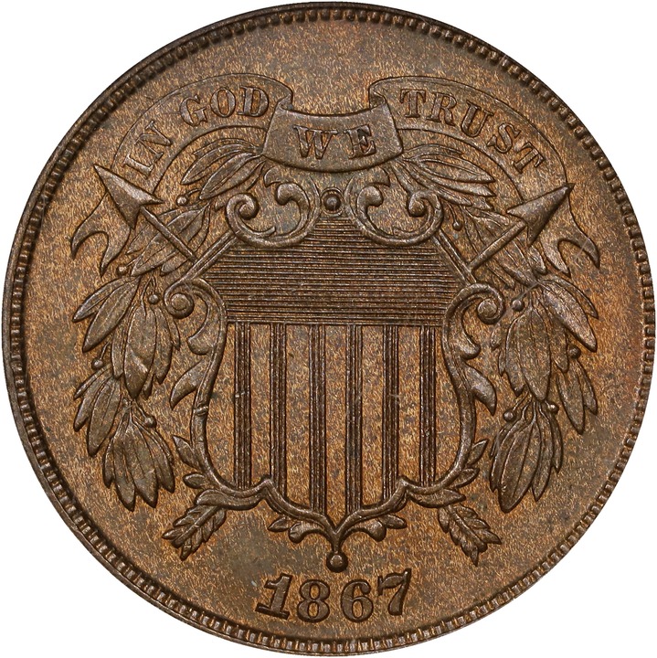 2-Cent Piece 2c 1864-1872 MS RB [Type] MS65 RB thumbnail 3