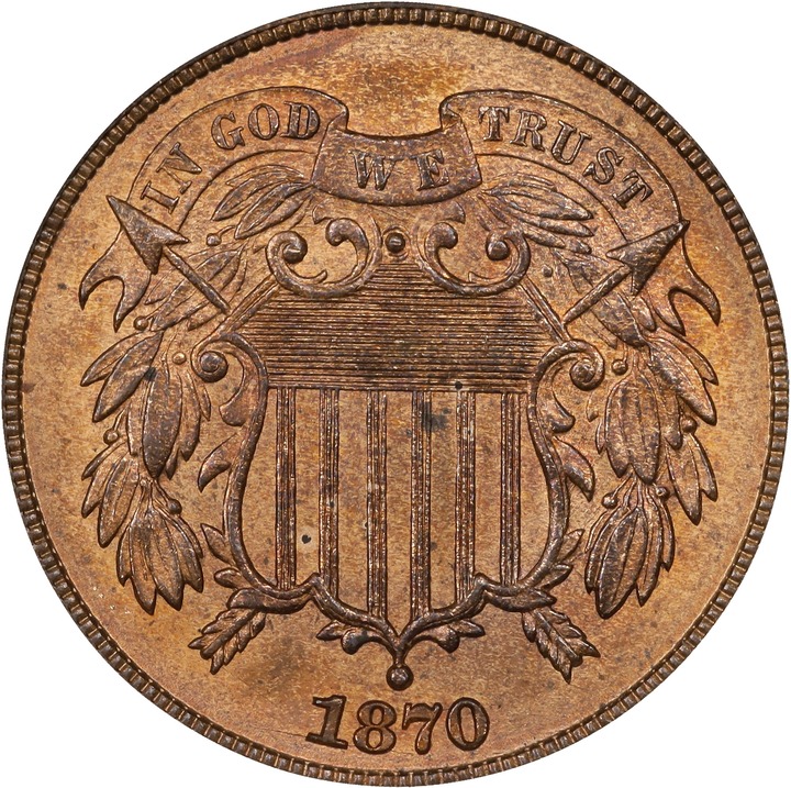Image for 1870 2c MS RB MS64 RB CAC