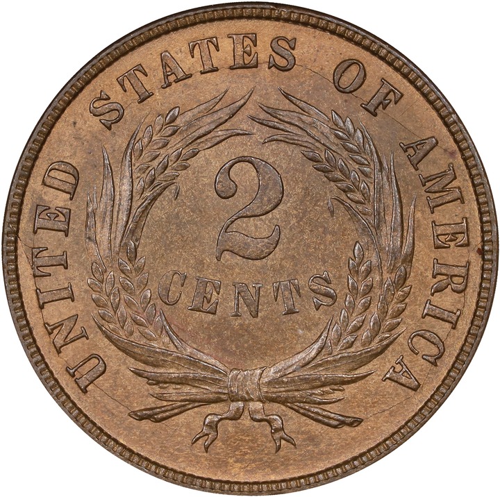 1870 2c MS RB MS64 RB CAC thumbnail 2