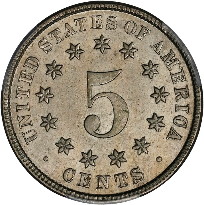 1883 5c Shield MS62 CAC thumbnail 2