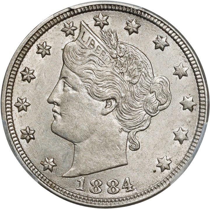 Image for 1884 5c AU58 CAC