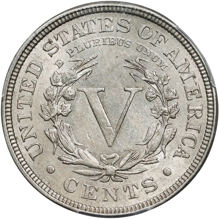 1884 5c AU58 CAC thumbnail 2